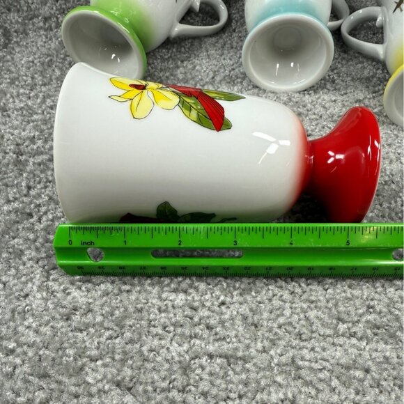 Decorative Pedestal Coffee Mugs Fred Roberts 4 Different Birds Colorful Kitchen - Picture 7 of 16